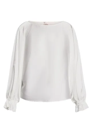 V by Vera Mont - Satin-Bluse Rohweiß - Gr. - 38