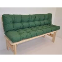 Rattani Bankauflage Kissen / Polster für Gartenbank / Bankkissen 150 cm dunkelgrün
