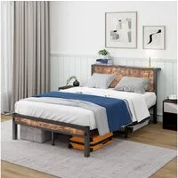 HAUSS SPOLE Bettgestell 120x200cm Metallgestell mit Stauraum-Kopfteil Jugendbett ohne matratze