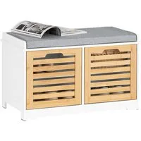SoBuy Schuhbank FSR23-II, Sitzbank mit Stauraum Dielenbank Sitzkommode Schuhregal Garderobenbank
