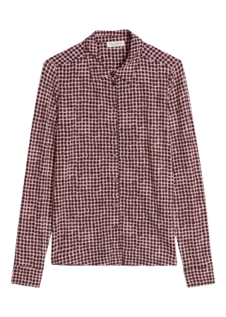 Marc OPolo Casual - Gemusterte Jersey-Bluse pink - Gr. - M