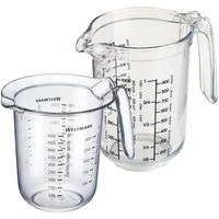WESTMARK Messbecher Set 2tlg., Messkannen 0,5 l und 1 l, mehrsprachige Messskalen, Gerda, SAN