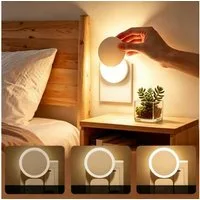 ibettertec Nachttischlampe Dimmbares Nachtlicht mit Dammerungssensor, Steckdosenlicht, LED fest integriert, Nachtlampe Einstellbare Helligkeit, stufenlose HelligkeitsregelungenergiesparendDämmerungssensor