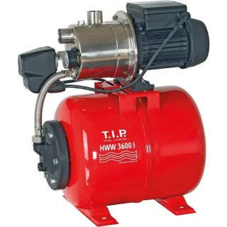 T.I.P. HWW 3600 I Hauswasserwerk - Edelstahl 31188, 3.600 l/h, 40 m Förderhöhe, 650 W, 18 l Druckkessel, kompakt