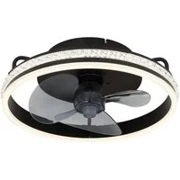 GLOBO LIGHTING Deckenleuchte CATALEYA, Dimmfunktion, Fernbedienung, Infrarot inkl., Memoryfunktion, Timerfunktion, Ventilatorfunktion, mehrere Helligkeitsstufen, LED fest integriert, warmweiß - kaltweiß, Deckenventilator, Deckenlampe, moderner Ventil
