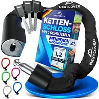 Nextcover Kettenschloss NEXTCOVER® Fahrradschloss LockOne mit Zahlencode oder Schlüssel