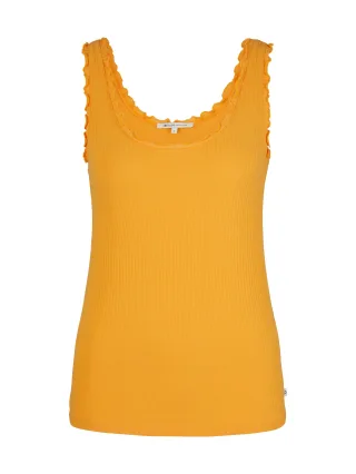 Denim Tom Tailor - Top mit Rippstruktur orange bliss - Gr. - M