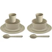 KOZIOL Kombiservice Geschirr-Set, Service CONNECT SET HELSINKI (10-tlg), 2 Personen, Holz, Kunststoff, Made in Germany, 10 Teile, für 2 Personen
