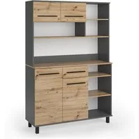 Vicco Küchenbuffet Pure, Artisan-Eiche/Anthrazit, 120.2 x 177 cm (1-St)