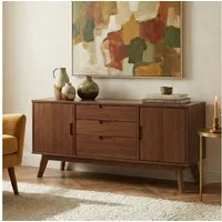 IDIMEX Sideboard TIVOLI, Wohnzimmer Kommode Massivholz mit Schubladen Skandi Kastanie Finish