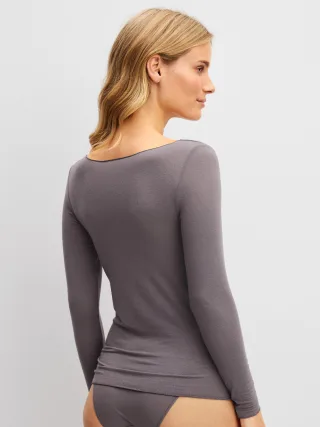 CALIDA - DAMEN Top langarm sparrow brown - Gr. - L