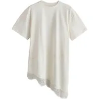 Next T-Shirt Kurzärmeliges T-Shirt maus Satin mit Spitzenbesatz (1-tlg)