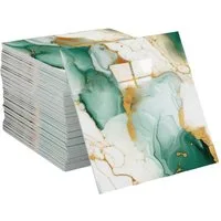 Agger Wandfliese Selbstklebend, Tile Stickers 10 Stück, Peel and Stick Tiles 30X30CM, 30x30, Grün, Wasserfest & Schmutzabweisend, Fliesenaufkleber Marmor