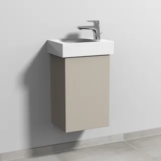 Sanipa 3way Waschtischunterbau zu Geberit iCon Waschtisch mit 1 Tür, Kaschmir-Matt SP6581U