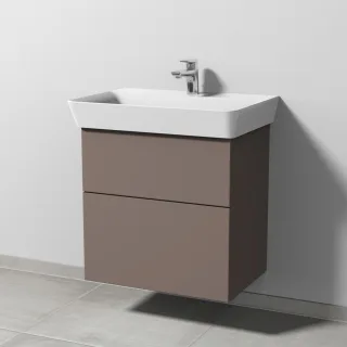 Sanipa 3way Waschtischunterbau zu Ideal Standard Connect Air Cube Waschtisch mit 2 Auszügen, Taupe-M SP6491T