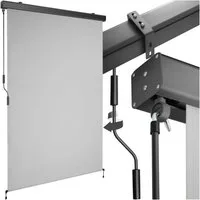 tectake Seitenarmmarkise Sichtschutz Garten mit Wandhalterung, UV-beständig und (Balkonmarkise Eloise, in hellgrau) pulverbeschichtetes Aluminiumgehäuse, leichtgängige Handkurbel