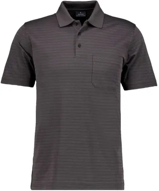 RAGMAN - Softknit-Polo fineliner anthrazit - Gr. - L