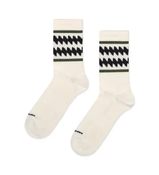 happy socks - Zic Zac Stripe Sneaker Sock Weiß - Gr. - 43.5