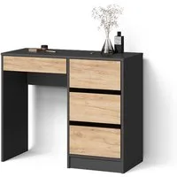 Livinity® Schminktisch Imola, Anthrazit/Goldkraft Eiche/Goldkraft Eiche, ohne Spiegel (1-St)
