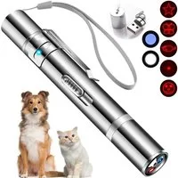TUWENA Tier-Intelligenzspielzeug Interaktives katzenspielzeug Katzen Spielzeug Katze Hund Spielzeug, Wiederaufladbar, 5 Lichtmuster, 3-in-1, Edelstahl, kompakt & langlebig