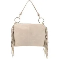 BRISE TASCHE Schultertasche Schultertasche mit Fransen aus Wildleder- Trendiger Alltagsbegleiter (Einzeltasche, 1-teilig)