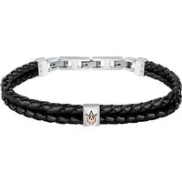 MASERATI Edelstahlarmband Maserati Herren-Armband Edelstahl, Leder, recycelt