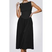Cupshe Abendkleid Ärmelloses unifarbenes Midikleid