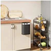 HOMCOM Mülltrennsystem mit Druck-Öffnen, offen bleibendem Deckel, herausnehmbarer Inneneimer, für Küchenschranktür, unter der Spüle, Schlafzimmer, Büro, Schwarz