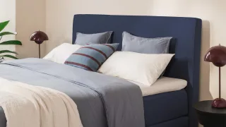BRUNO Boxspringbett Premium 180x200cm in Blau | Matratzen-Härtegrad: Links H2 / Rechts H2 | mehrfach ausgezeichnet in Design & Qualität