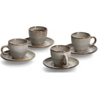 Zeller Present Espressotasse, 8-tlg., Keramik, spülmaschinengeeignet, 8-teilig (4 Tassen, 4 Untertassen)