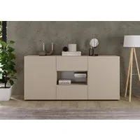 Home affaire Sideboard Rio Breite 181 cm, Kommode mit 2 Türen u. 2 Schubkästen, geriffelte MDF-Fronten, modern u. elegant, viel Stauraum