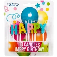 Boland Dekoobjekt Happy Birthday Geburtstagskerzen