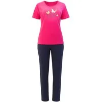 Era&Me Pyjama Era & Me Damen Pyjama Set, 2-tlg (2 tlg., Schlafanzughose + Schlafshirt) Reine Baumwolle