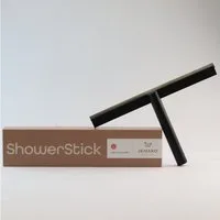Jemako Duschabzieher Jemako ShowerStick schwarz 25cm klappbarer Kunststoff Duschabzieher, (1-St), zusammenklappbar