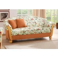 Home affaire 3-Sitzer Milano, bequemes Sofa mit geschwungenen Armlehnen, Landhaus-Stil