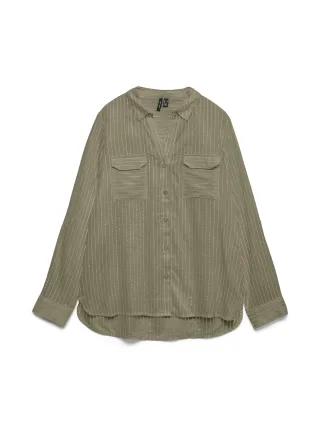 VERO MODA - VMBUMPY LS GLITTER SHIRT WVN NOOS - Gr. - L