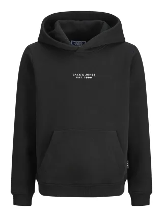 JACK&JONES - JCOPOINT EMBROIDERY SWEAT HOOD JNR black - Gr. - 152