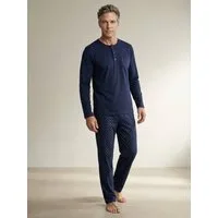 Henry Terre Pyjama Pyjama Set Langarm - Carlo Hose Rautenmuster