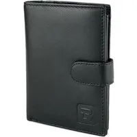 L&B Geldbörse + RFID-Schutz & 7 Kartenfächer, Leder Portemonnaie >2652< Geldbeutel, Reißverschlussfach + Druckknopffach + Riegel innen & außen