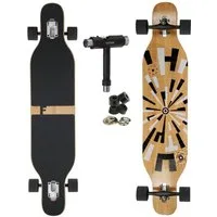 FunTomia Longboard Camber Ahornholz Longboard in 3 Flex Stufen + T-Tool, Camber Twin Tip