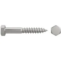 Contorion Schraube DIN 571 Sechskant-Holzschraube 8x45 Edelstahl A4 blank 100 Stk