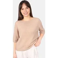 Seasons of April Rundhalspullover MILENA Damen Strickshirt Kurzarm Oversize Weich Made in Italy Sommerpullover