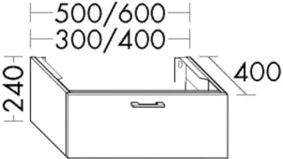 Burgbad Unterschrank Sys30 PG1 Aqua 240x400x400 Eiche Dekor Baumwolle, WWSL040F6919 WWSL040F6919
