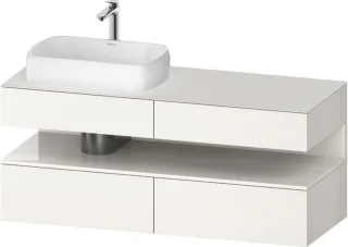 Duravit Qatego Konsolenwaschtischunterbau wandhängend Weiß Supermatt 1400x550x600 mm - QA47650228400 QA4765022840010