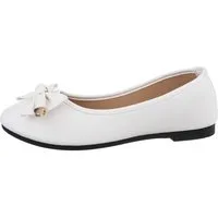 Ital-Design Damen Freizeit Ballerina (85894163) Blockabsatz Klassische Ballerinas in Weiß