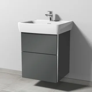 Sanipa 3way Waschtischunterbau zu Laufen Pro A Waschtisch mit 2 Auszügen, Anthrazit-Glanz BS75579