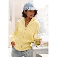 LASCANA Strickjacke mit Zopfstrickmuster, gemütlicher Cardigan mit Reißverschluss