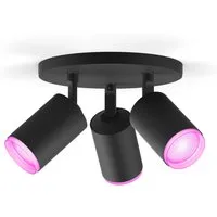 Philips Hue LED Deckenspot White & Color Ambiance Fugato 3er Aufbauspot, Abschaltautomatik, Bluetooth, CCT - über Fernbedienung, Dimmfunktion, Einschlafhilfe, Farbsteuerung, Farbwechsel, Memory, nach Trennung vom Netz, Nachtlichtfunktion, RGB, Smart 