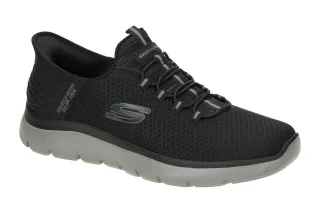 Skechers 232457 BKCC Summits - High Range Herren Slipper Schwarz Vegan