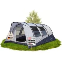 Skandika Tunnelzelt Campingzelt Isken 5 Protect - schwarze Schlafkabine - UPF 50+, Personen: 5 (3000 mm Wassersäule, Canopy, Organizer-Taschen in der Kabine, UPF 50), Moskitonetz an der Eingangstür, an den Fenster und der Kabinentür